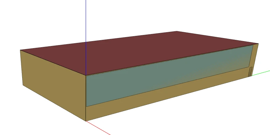 Modèle tridimensionnel simplifié du bâtiment de référence utilisé pour les simulations thermiques